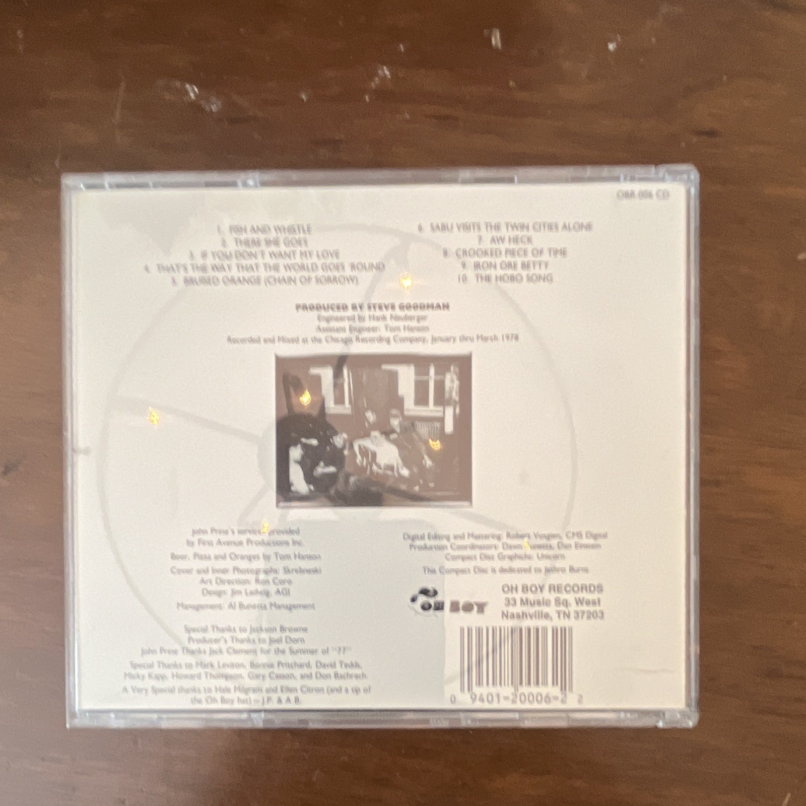 John Prine Bruised Orange CD 1978 Folk Album Oh Boy Records OBR-006CD