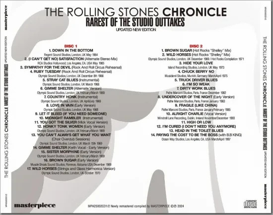 ROLLING STONES / CHRONICLE =RAREST OF THE STUDIO OUTTAKES= 2CD