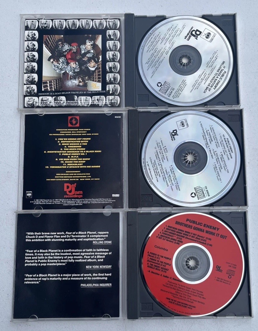 PUBLIC ENEMY Lot of 3 Different CDs - All 90's Rap & Hip Hop Albums - Vintage