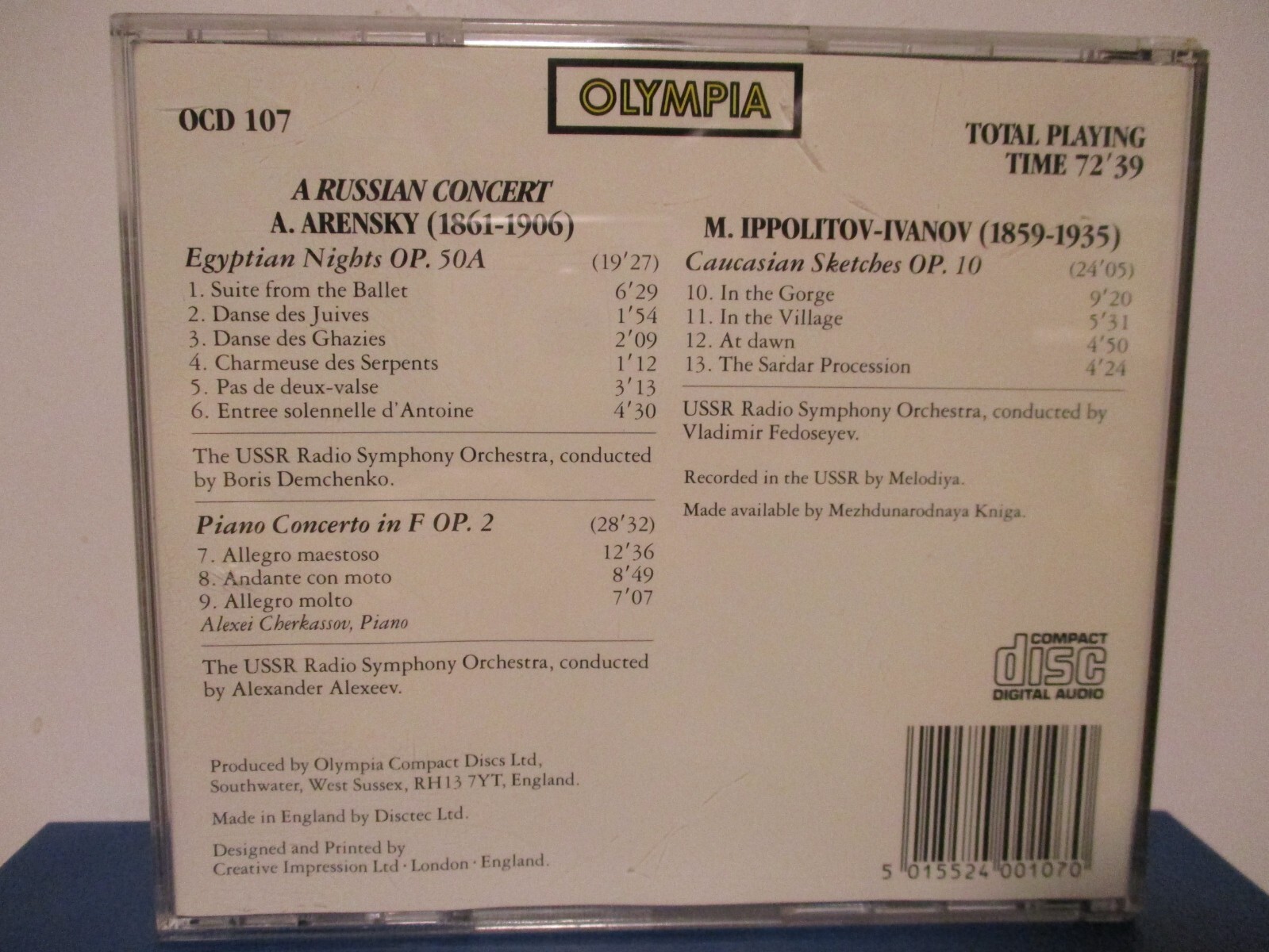A Russian Concert - Arensky etc. - CD - MINT condition - E22-1812