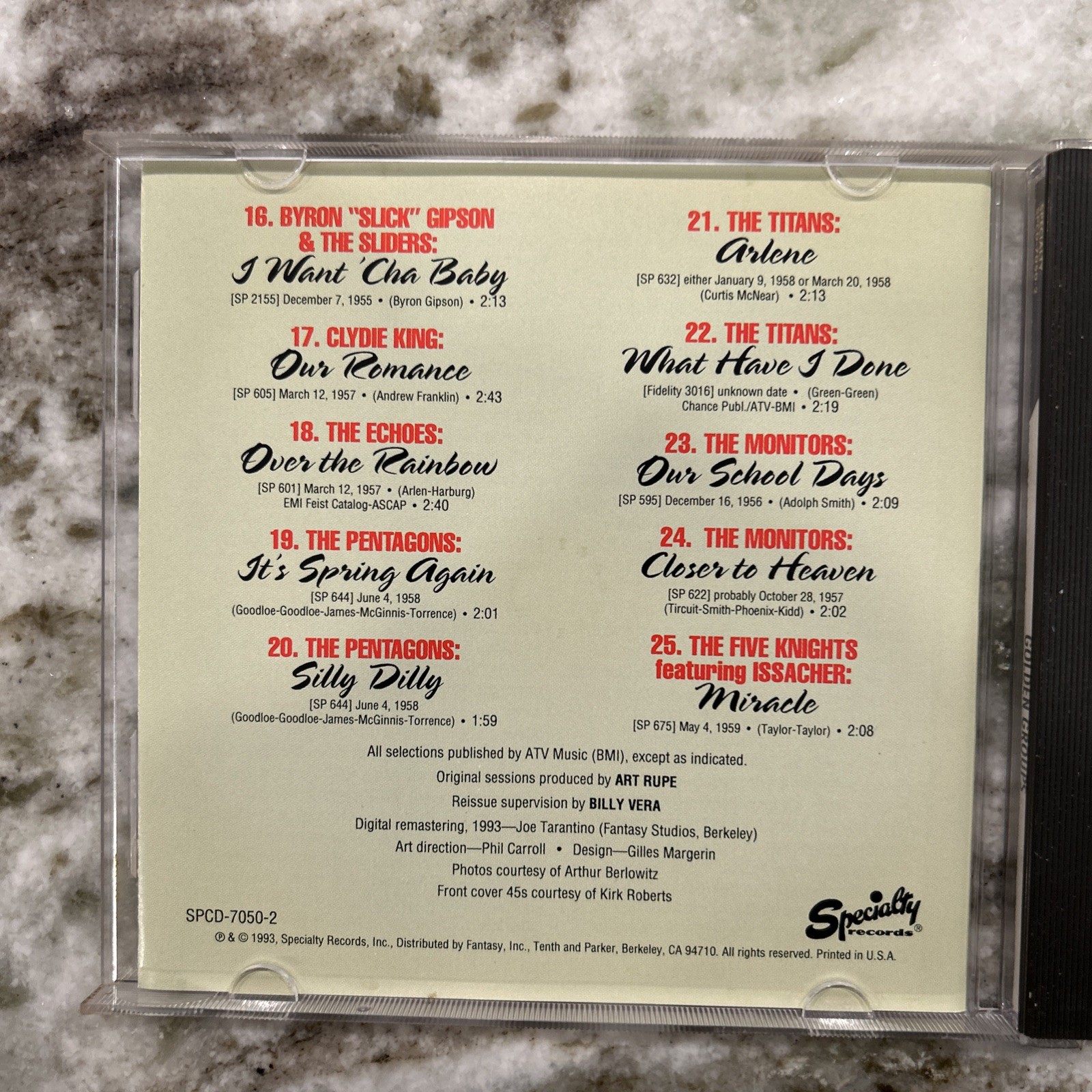 Golden Groups (CD, 1993, Specialty) Various Artists Remastered CD NEAR MINT
