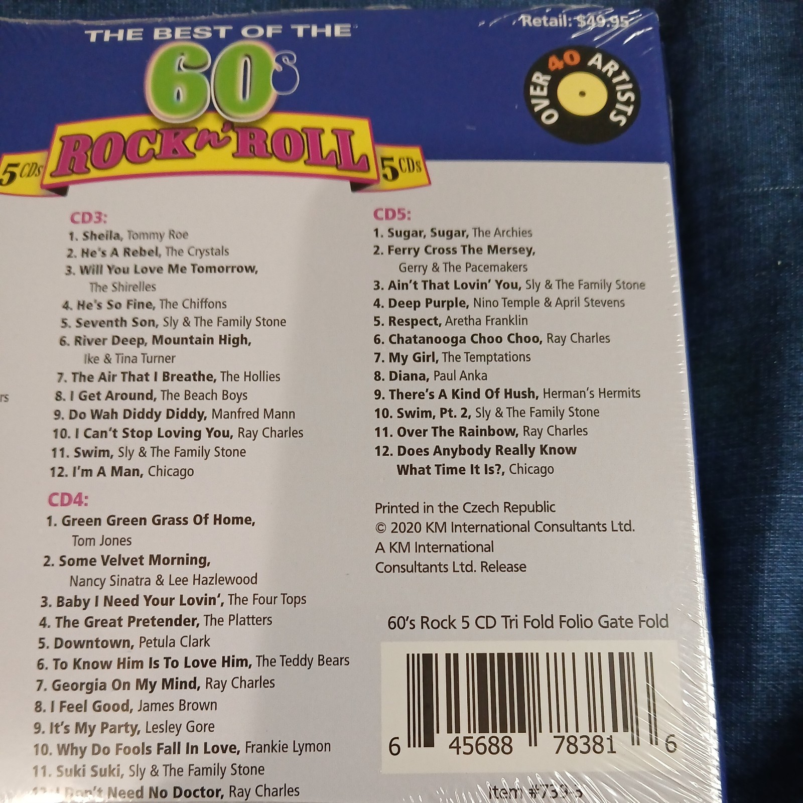 60s Rock n Roll - The Best Of CD- Beach Boys, Tom Jones, Everly Bros Chicago New