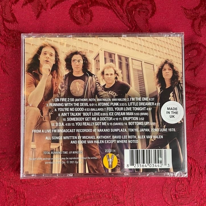 Van Halen - TOKYO 1978 (CD) Zip City, Classic Japanese Broadcast