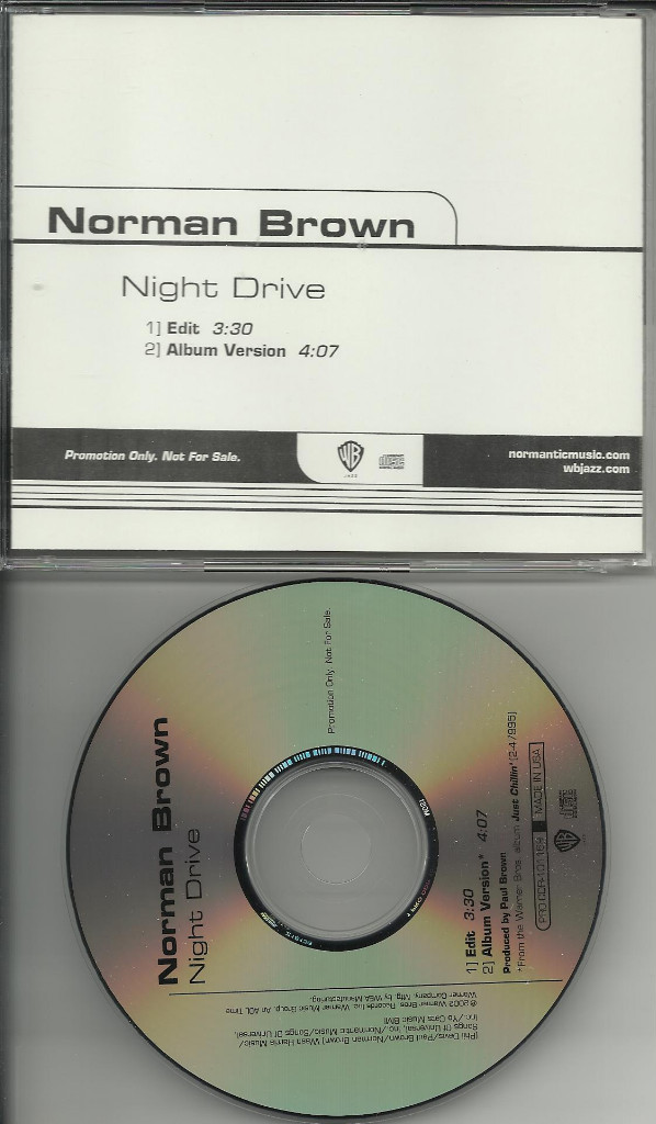 NORMAN BROWN Night Drive w/ RARE EDIT RADIO PROMO DJ CD single