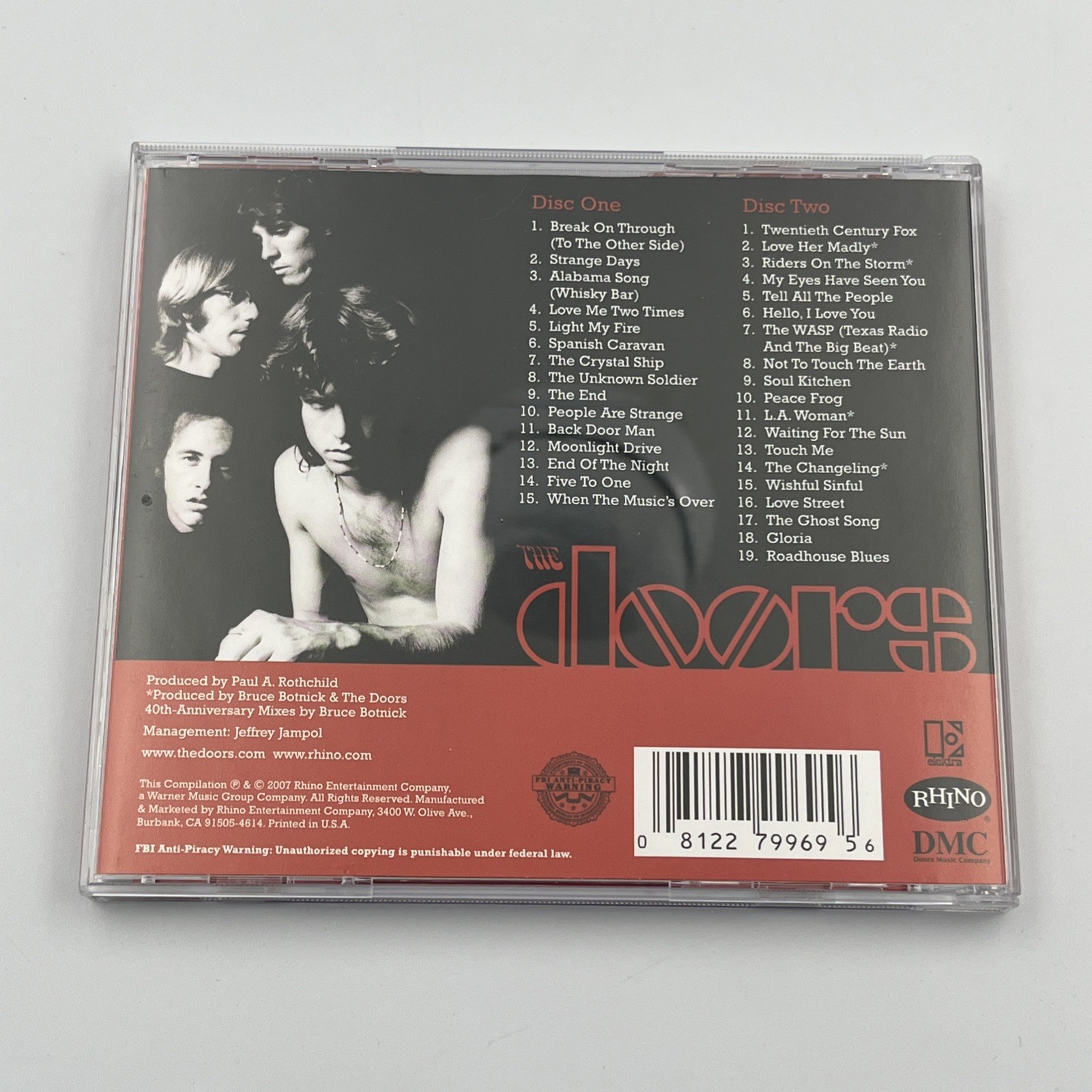 The Doors The Very Best Of The Doors 2 Disc CD 2007 Rhino w/ Slipcover