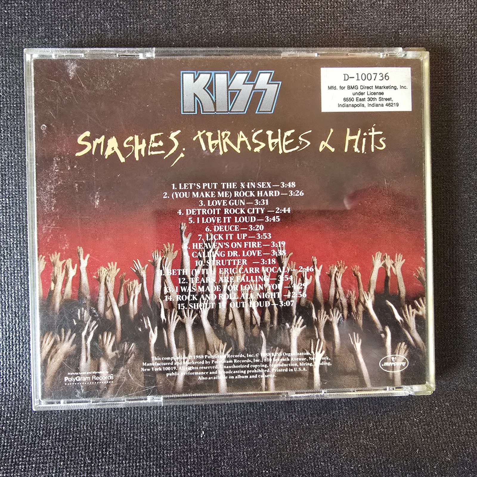 KISS - Smashes, Thrashes & Hits CD D100736 Mercury Records 1988 Classic Rock