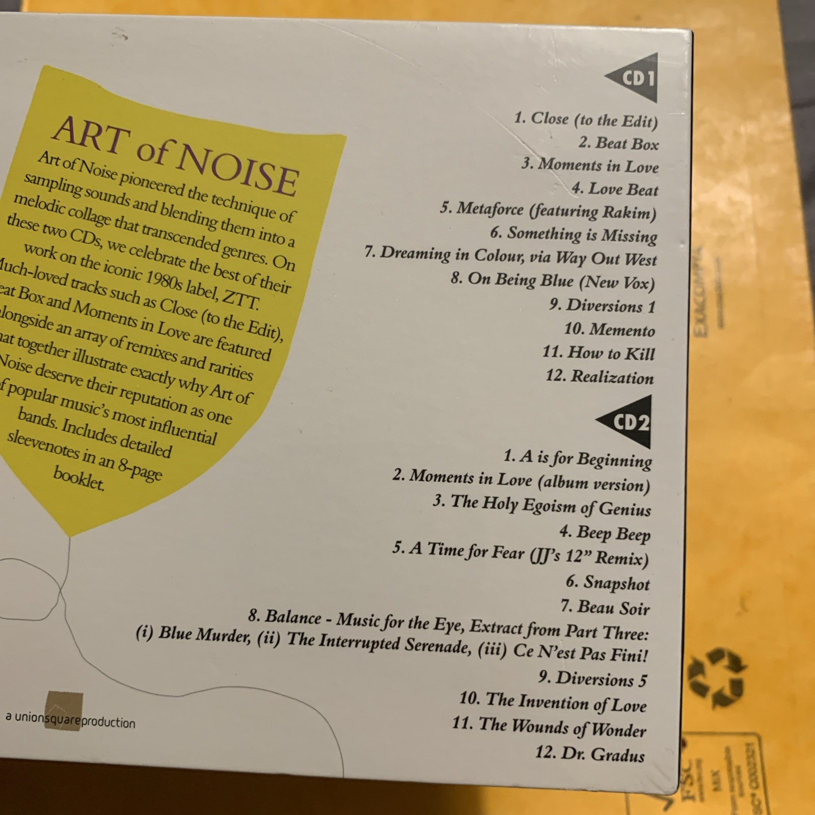 The Best of Art of Noise ZTT / Union Square 2013 2 x CD Set New Sealed Very Rare