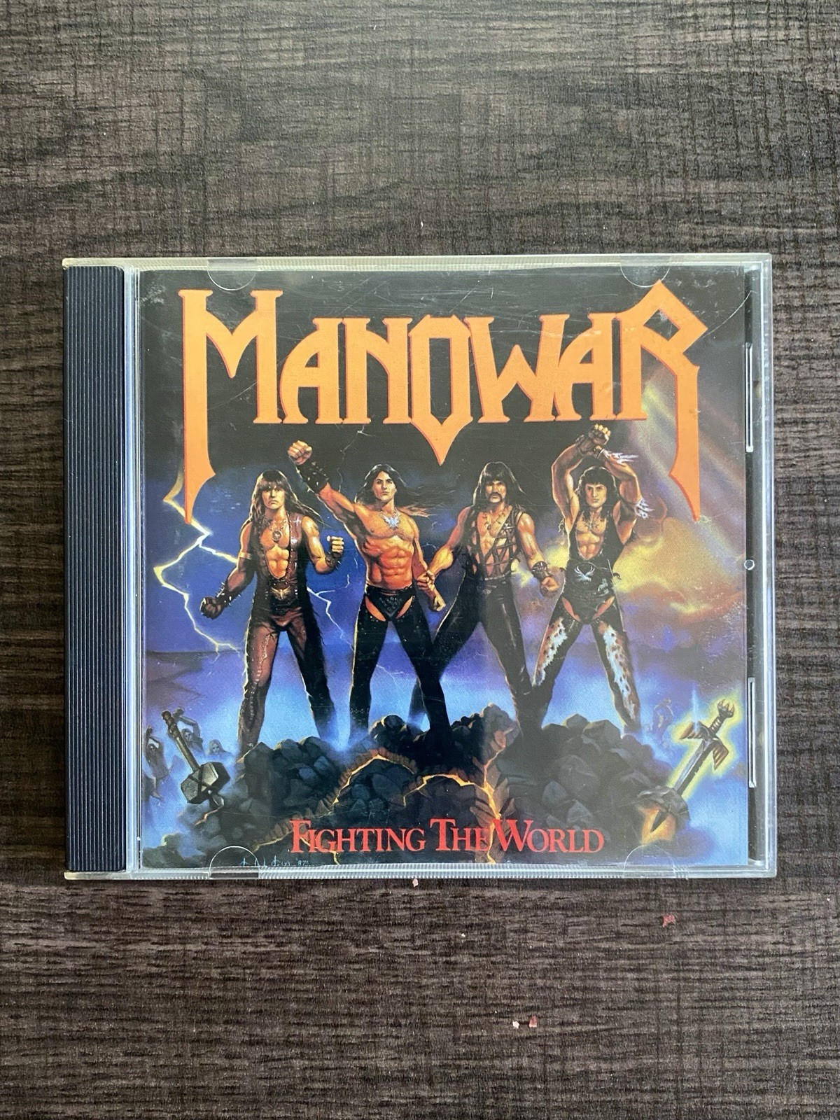 MANOWAR Fighting the World CD 1987 ATCO Records OG Release 7 90563-2 Heavy Metal