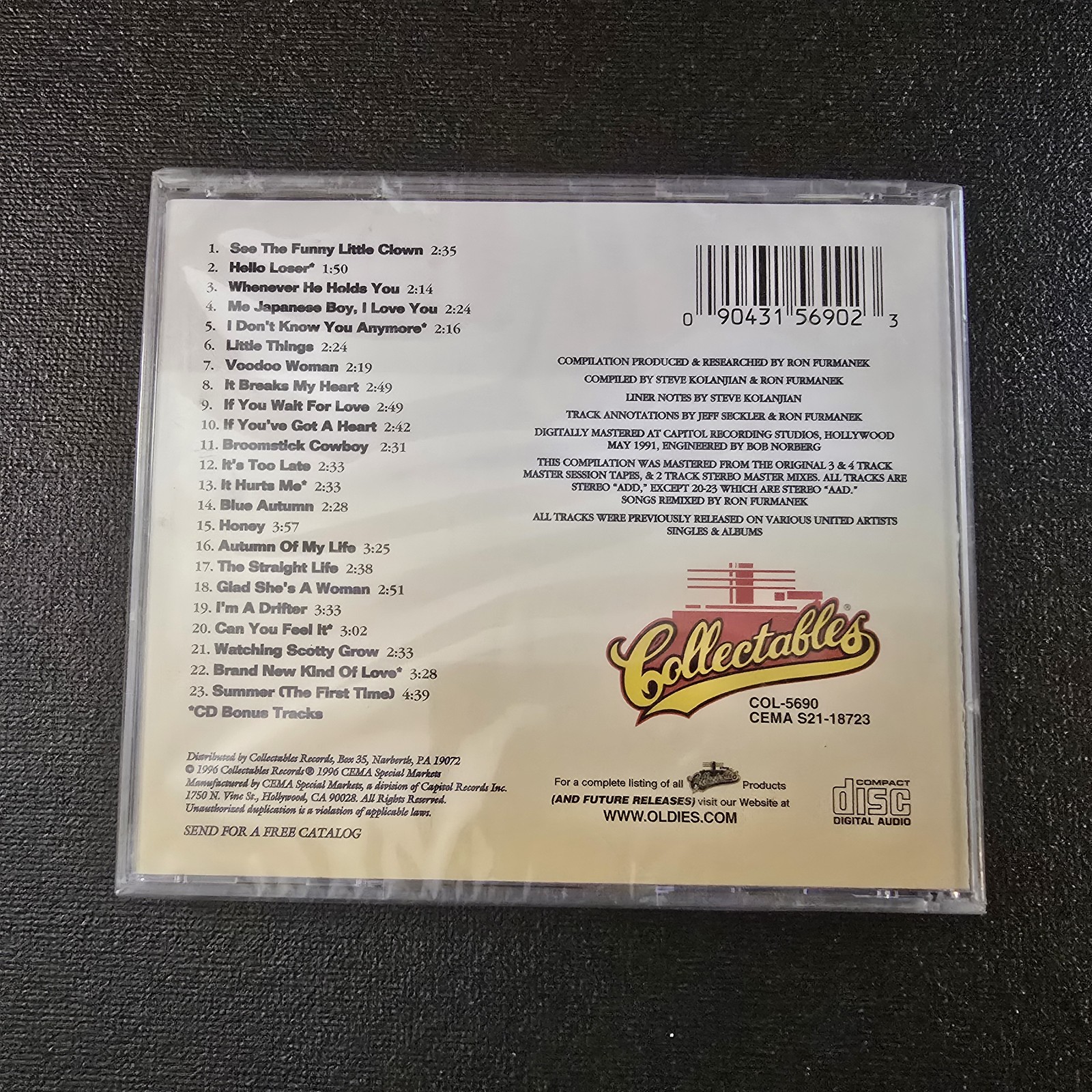 Bobby Goldsboro - The Best Of Bobby Goldsboro Honey CD - Collectables COL-5690