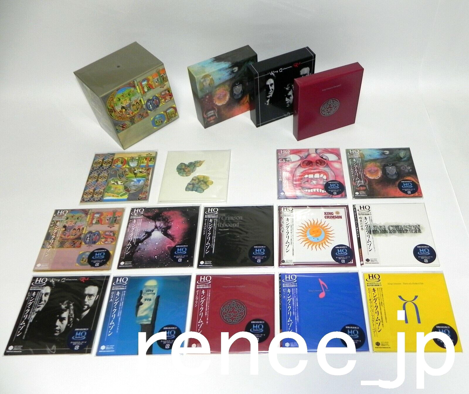 KING CRIMSON / JAPAN Mini LP HQCD x 12 titles + Sleeve x 2 + PROMO BOX x 4 Set!!