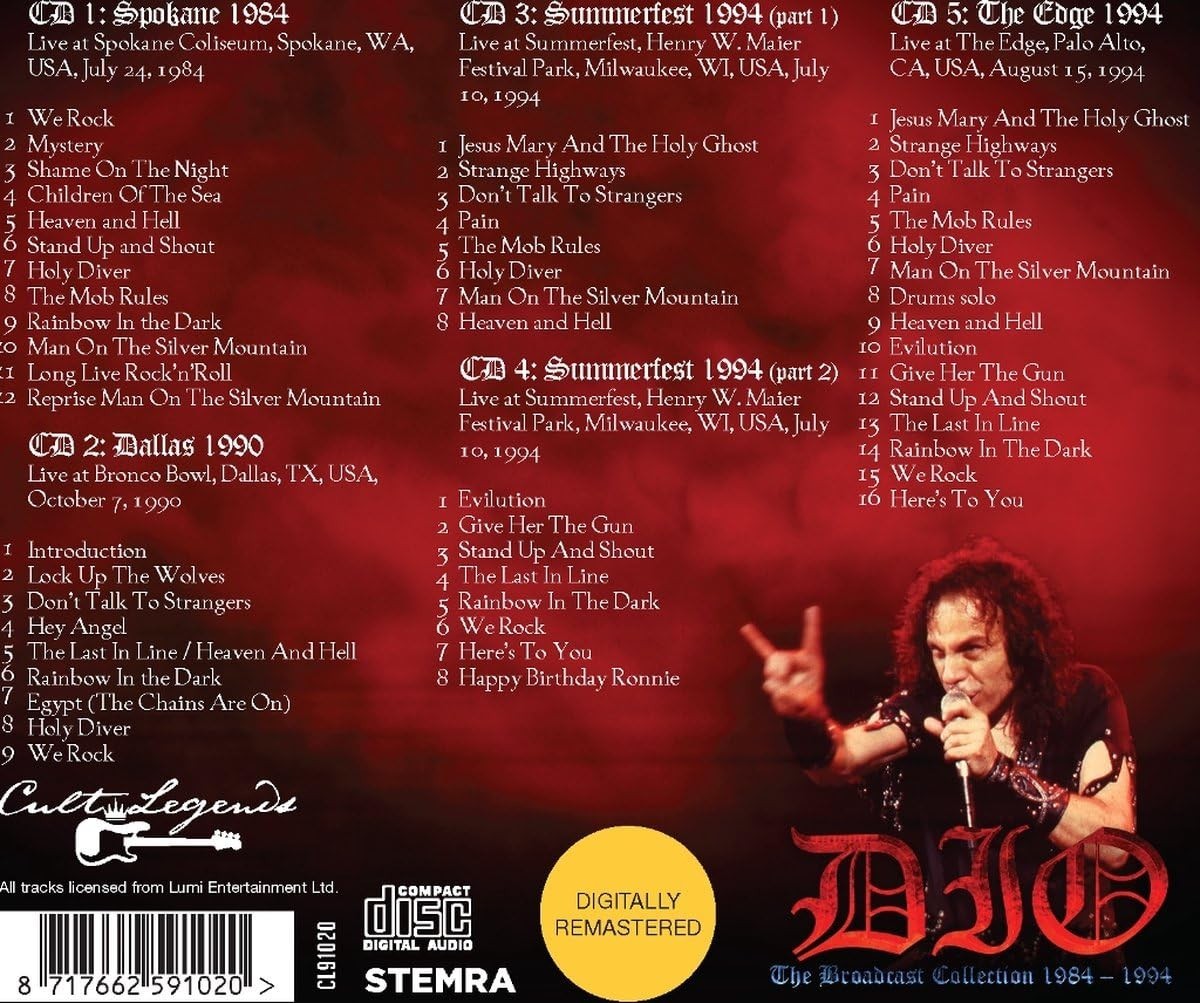 Dio – The Broadcast Collection 1984 - 1994 5 CD Box Set - Compilation Album