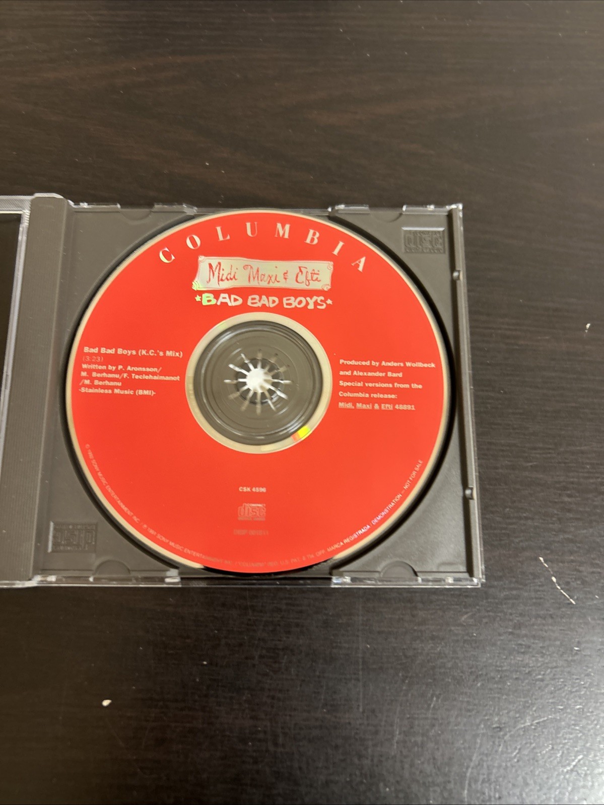 Bad Bad Boys Midi Maxi & Efti CD Single Promo 1992 Hip Hop Reggae Pop K.C.’s Mix