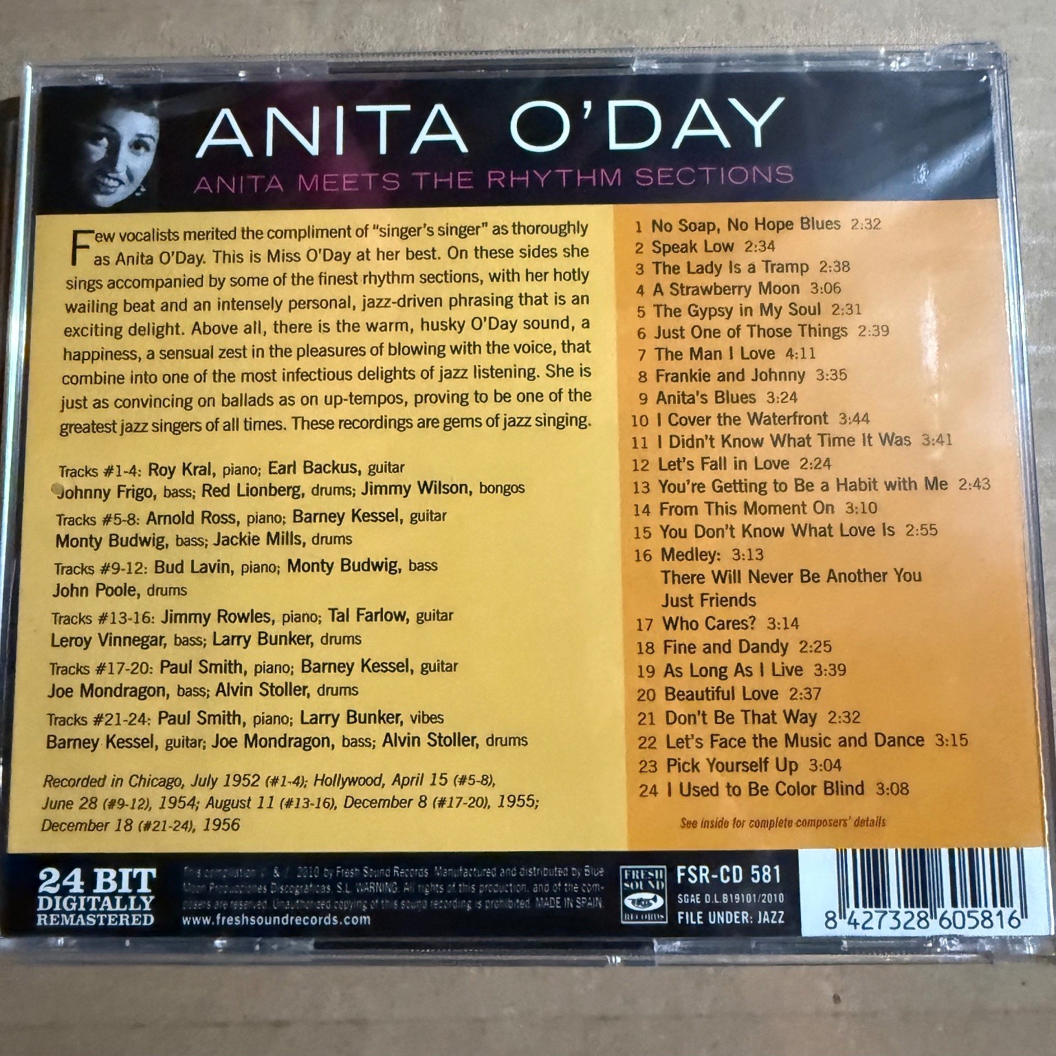 Anita O'Day – Anita Meets The Rhythm Sections CD 2010 Jazz Fresh Sound