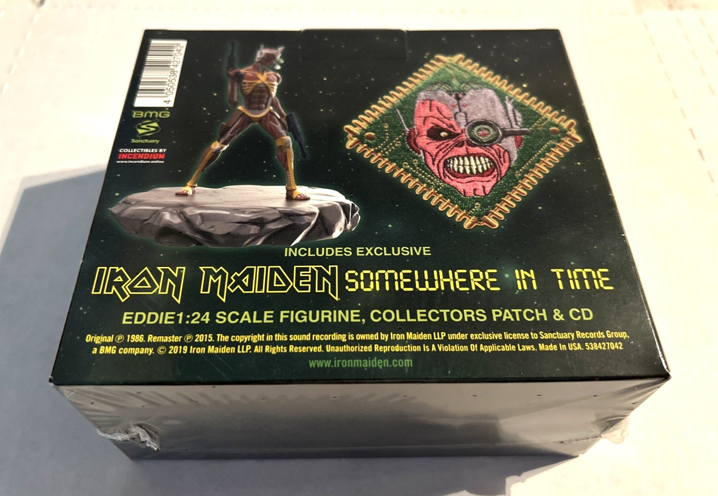 *SEALED* IRON MAIDEN -SOMEWHERE IN TIME-2015 CD BOX SET W/EDDIE FIGURINE & PATCH