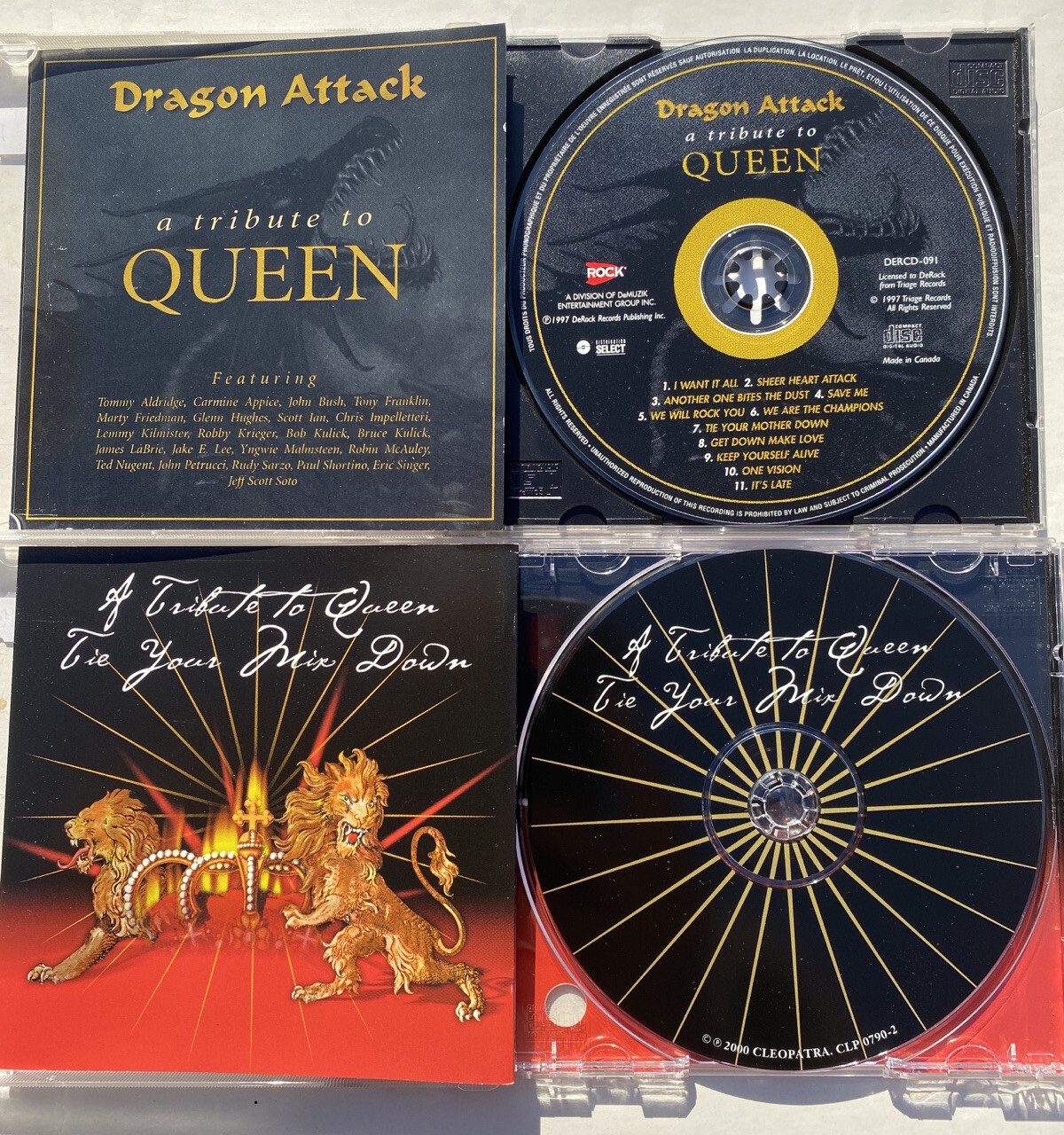 2 Queen Tribute CD LOT Tie Your Mix Down & Dragon Attack Glenn Hughes Jake Lee
