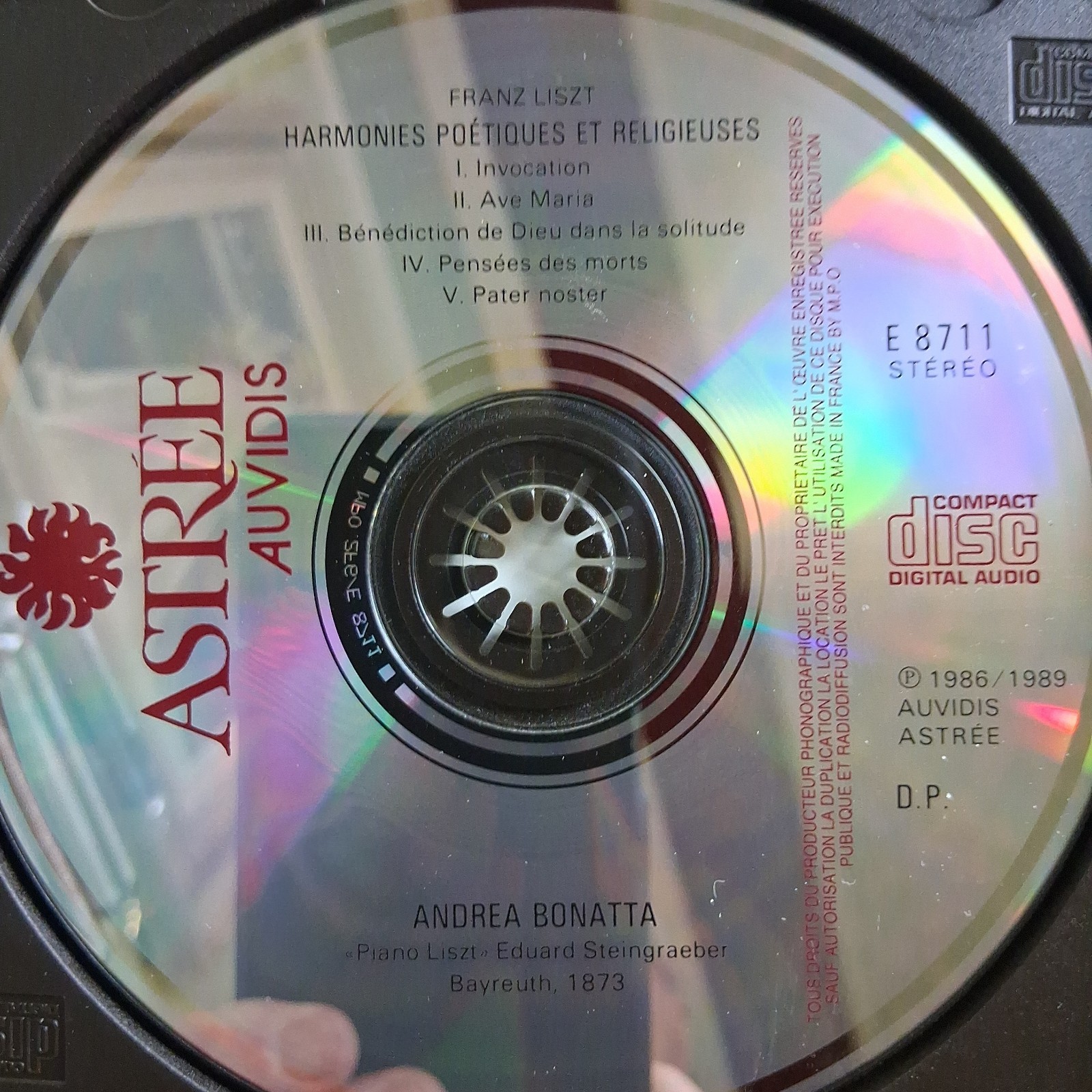 Franz Liszt Harmonies Poetiques Religieuses Consolations Bonatta Astree 2CD
