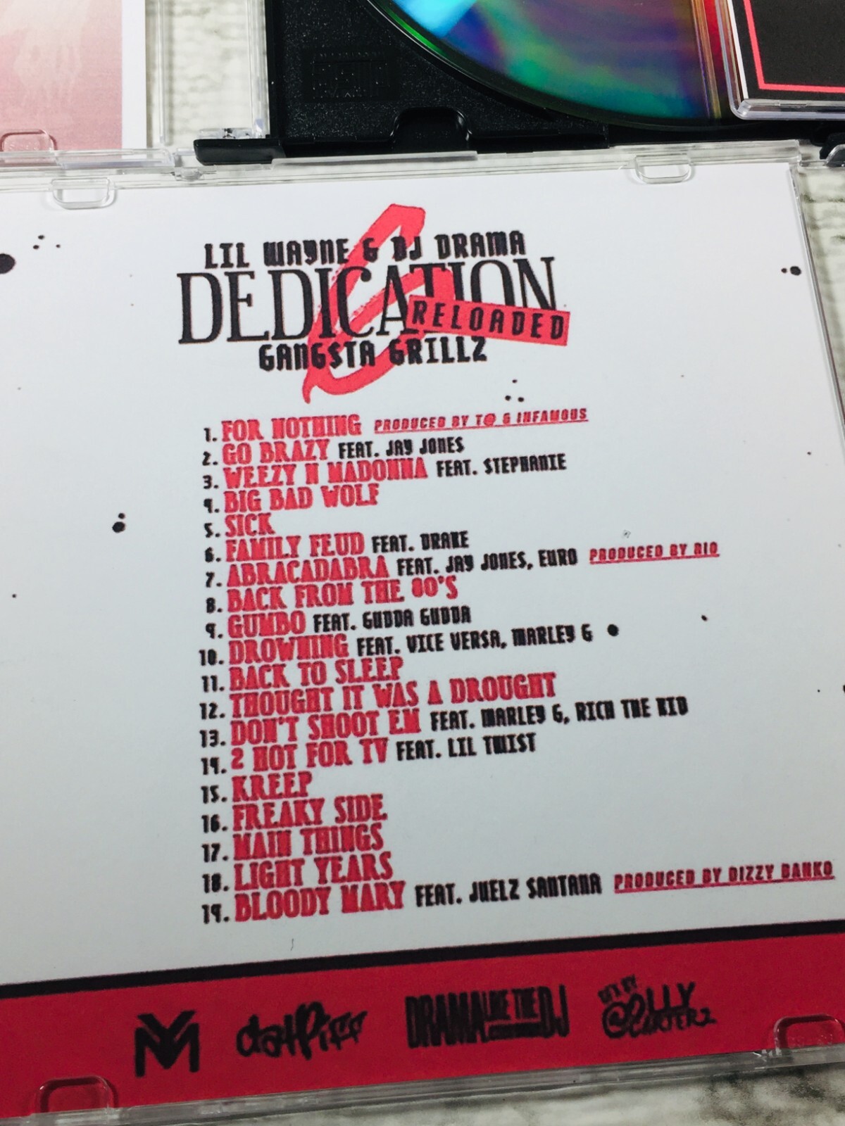 LIL WAYNE - DEDICATION (1-6) 1 2 3 4 5 6 RELOADED PROMO MIXTAPE MIX CD LOT OF 7