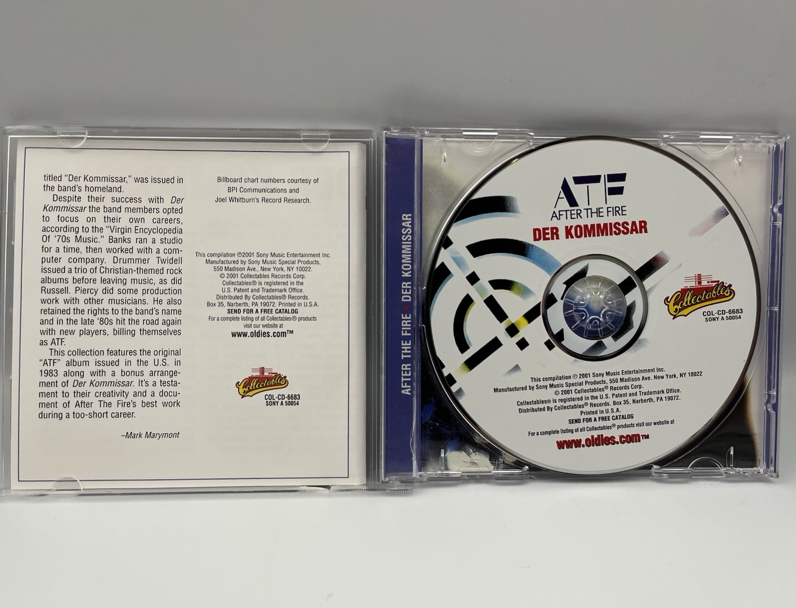 ATF After The Fire Der Kommissar CD 2001 Collectables Reissue EUC