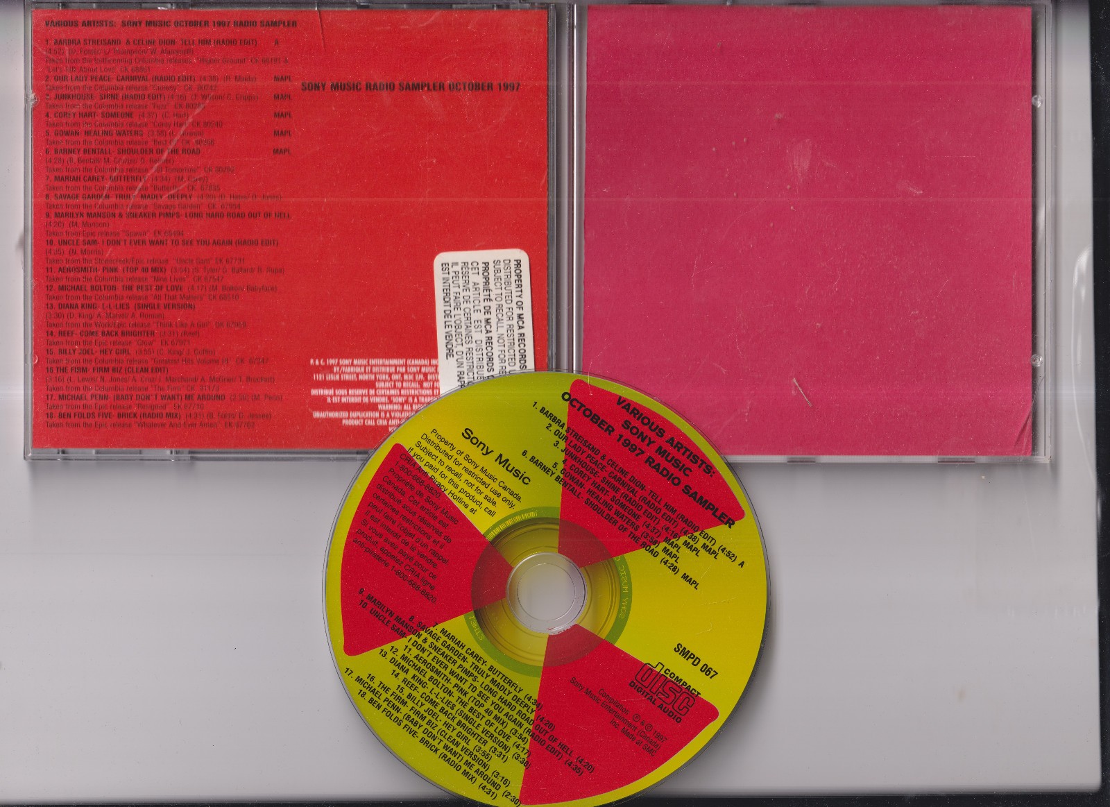 Sony Music Radio Sampler (October 1997) by Various CD W/Case Nice! #0126AQ
