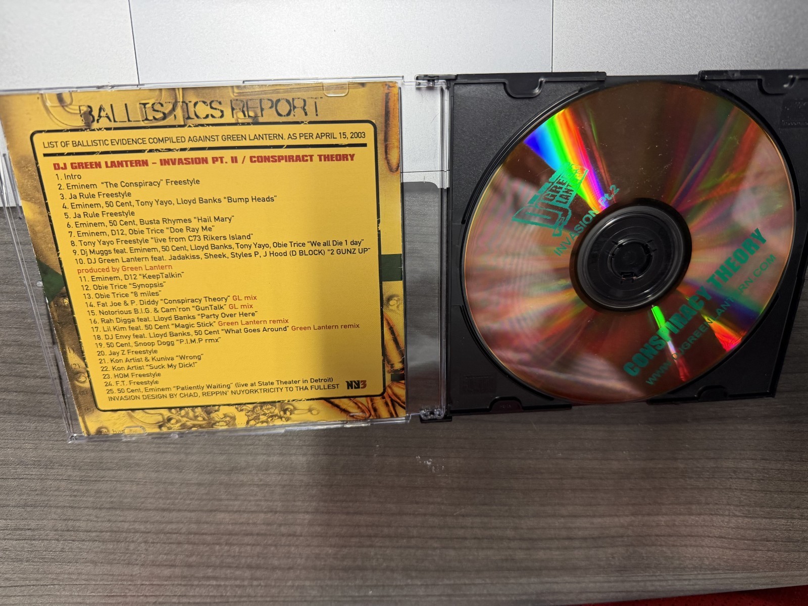 DJ GREEN LANTERN INVASION PART 2 CONSPIRACY THEORY NYC HIP HOP MIXTAPE MIX CD