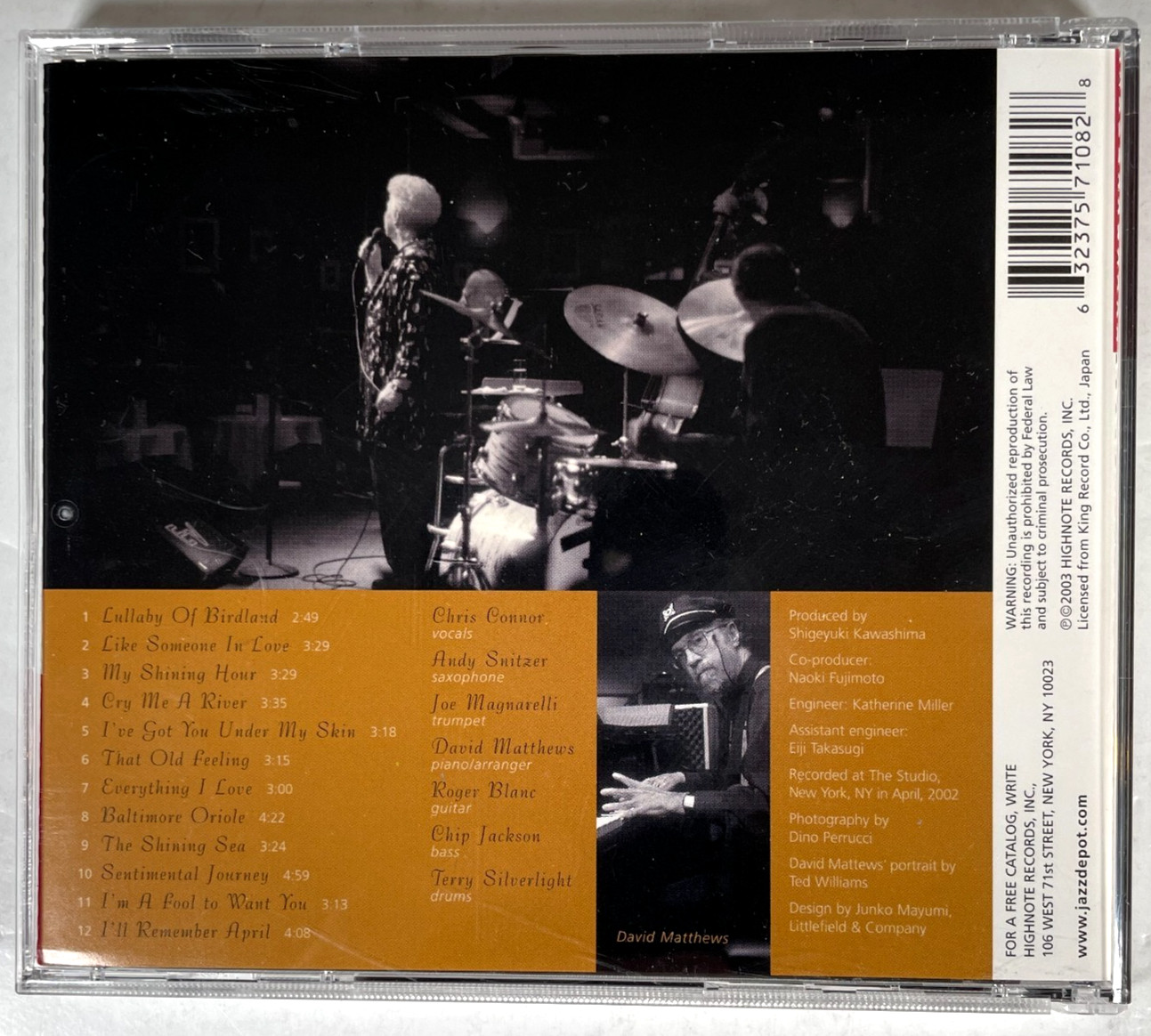 CHRIS CONNOR Everything I Love CD 2003