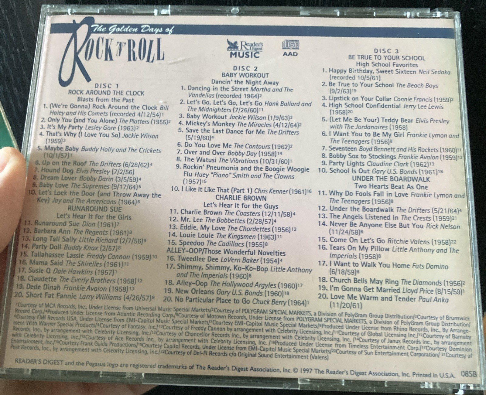 Reader's Digest The Golden Days of Rock 'N' Roll 1955-1964 3 CD Set 60 Tracks