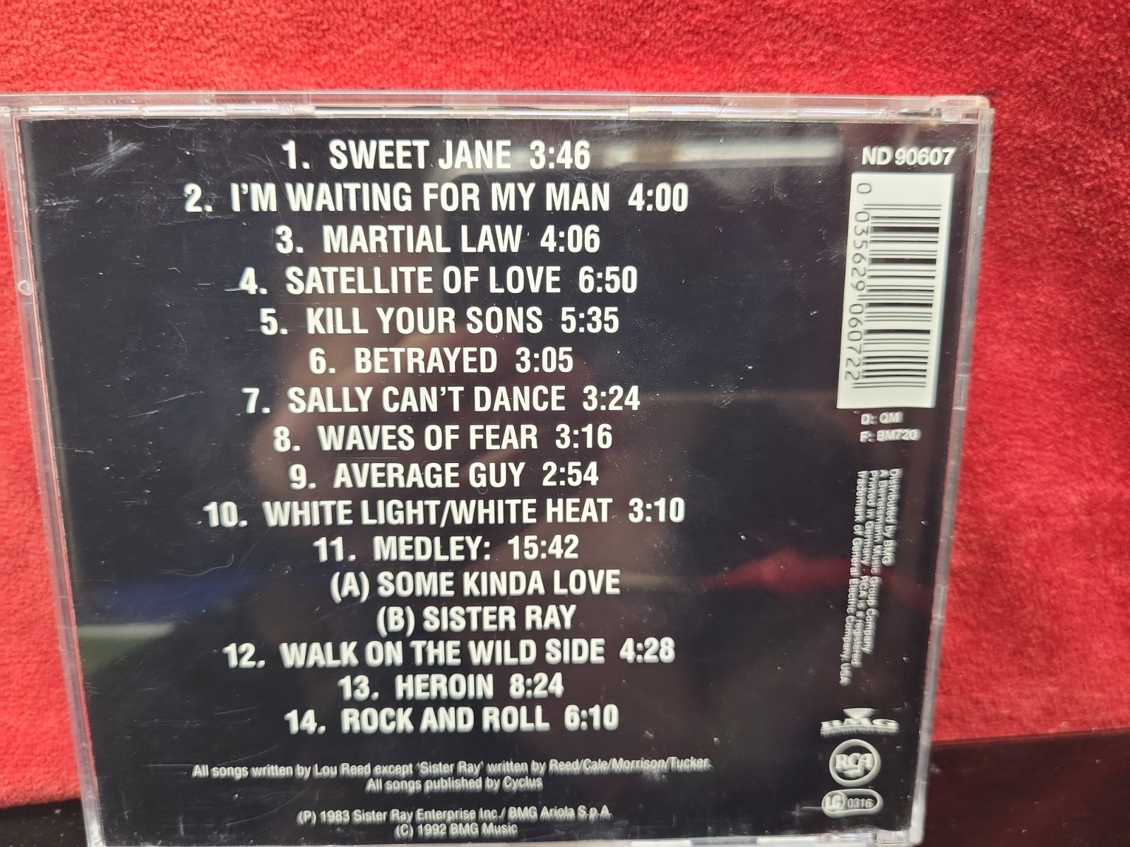 Lou Reed - Live in Italy (CD, 1992, RCA) ND 90607