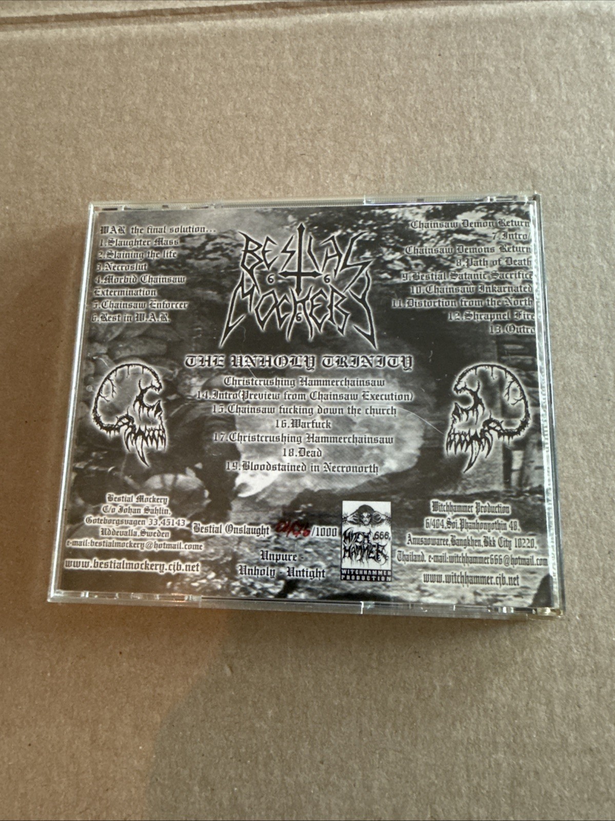 Bestial Mockery The Unholy Trinity Limited Cd /1000 WHP-074D/METAL 2007