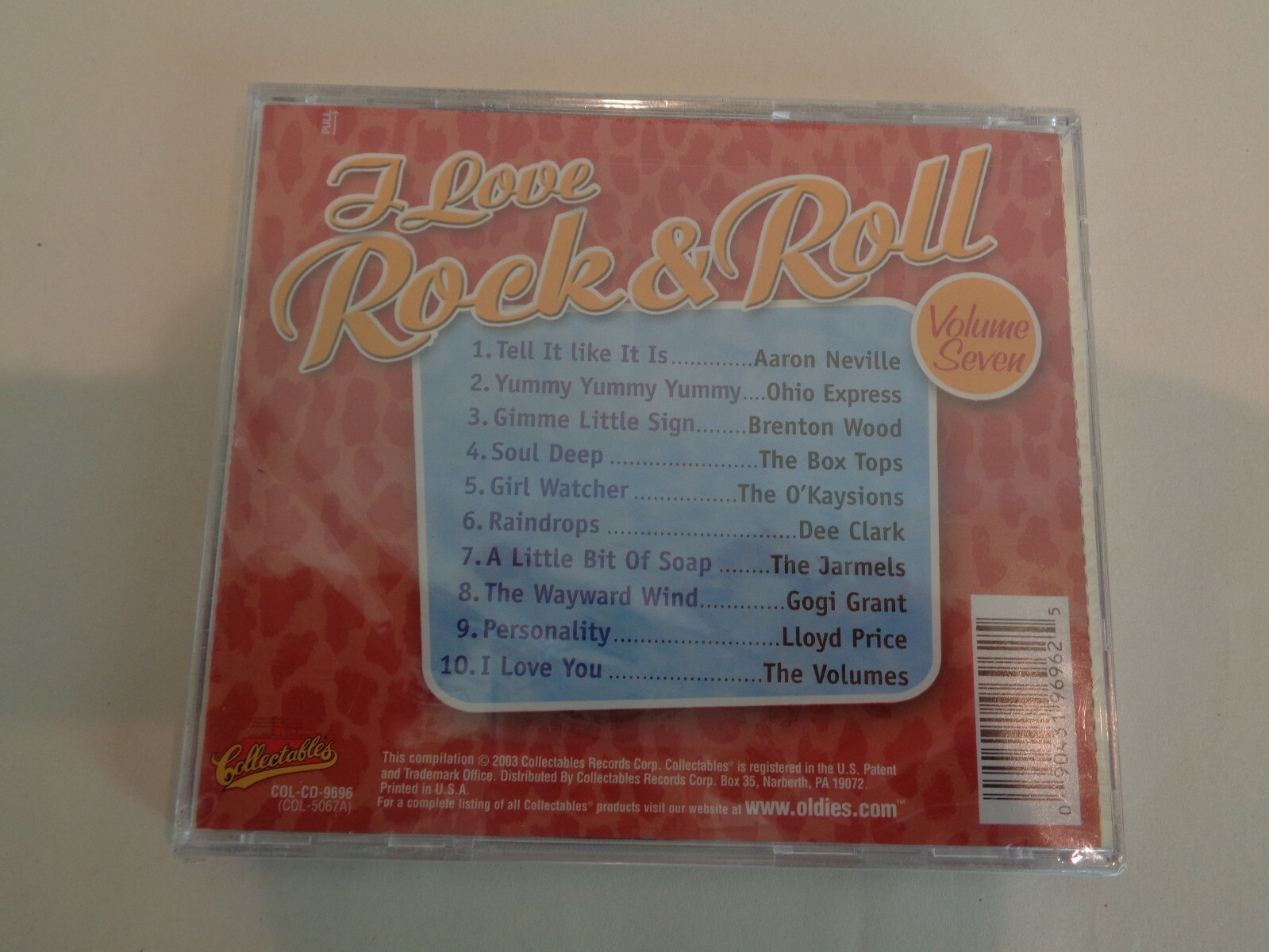 I LOVE ROCK & ROLL, VOLUME 7 by Various Artists New CD Mar-2006 Collectables