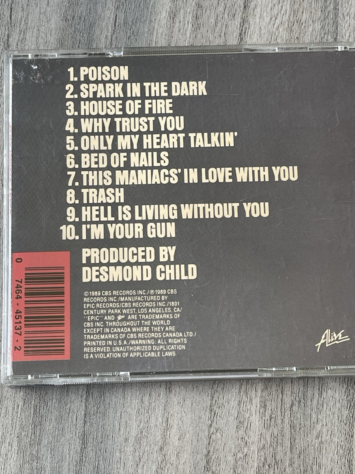 Alice Cooper Trash CD Hard Rock Epic Desmond Child EK 45137