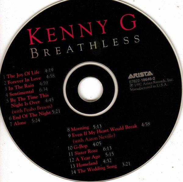Kenny G - Breathless (CD, Album) (Very Good Plus (VG+)) - 4230952641