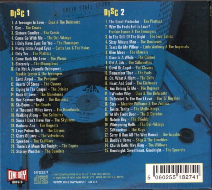 The Very Best of Doo-Wop: 50 Original All-Time Classics (2CDs, 2012) VERY GOOD
