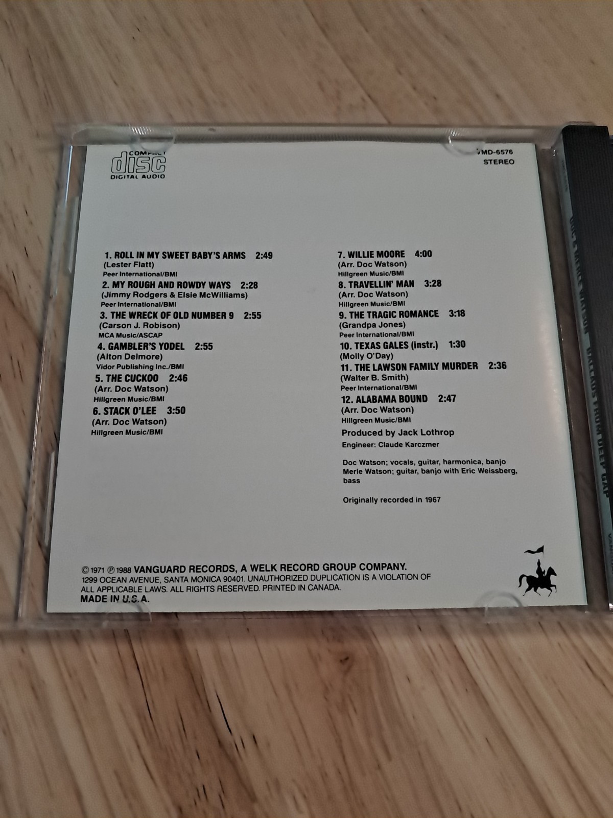 Ballads from Deep Cap by Doc Watson (CD, 1991)