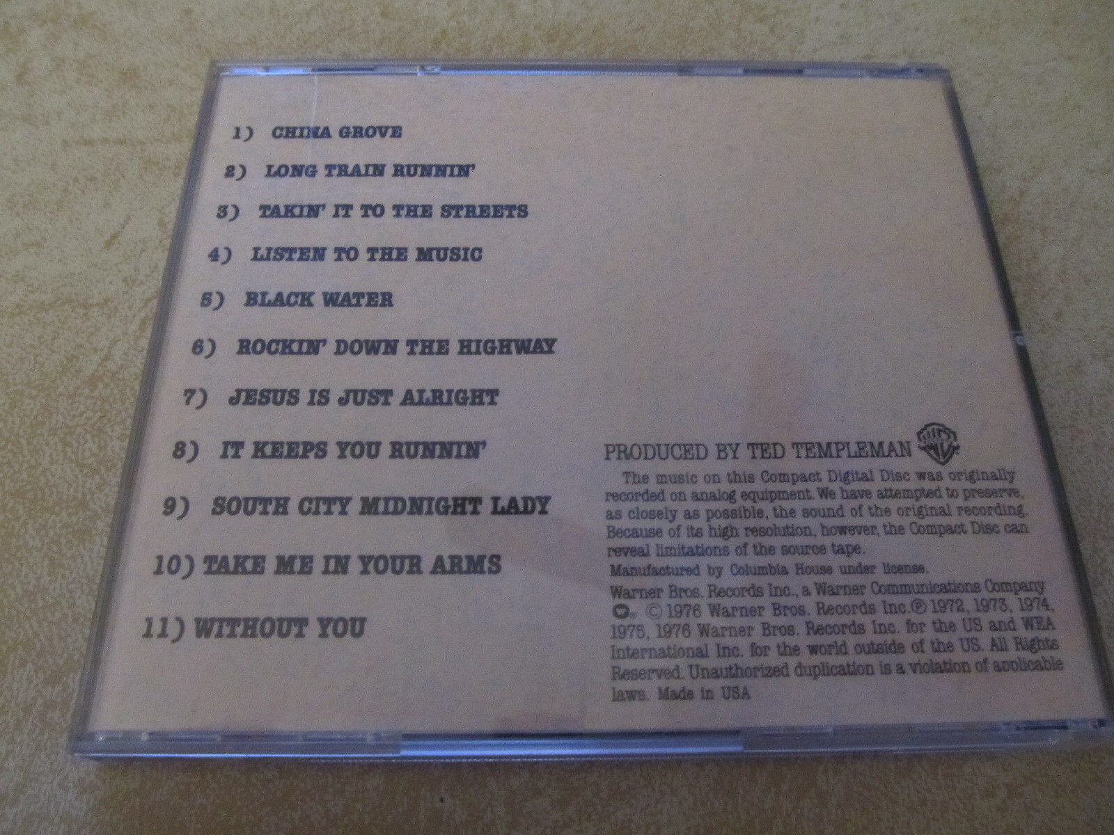 The Best of the Doobies CD Produced by Ted Templeman WB records