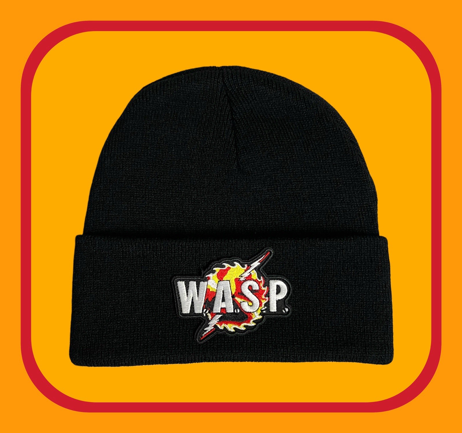 W.A.S.P. 🐝 WASP 🐝 NEW MODERN PATCH REGULAR BLACK BEANIE 🇺🇸AV. OTHER COLORS