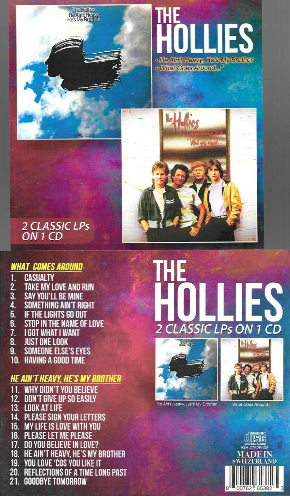HOLLIES-HE AIN'T HEAVY HE'S MY BROTHER/WHAT GOES AROUND-2 RARE LPS ON 1 CD