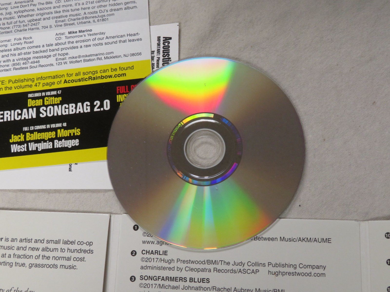 Acoustic Rainbow Volume 47 DJ Sampler 18 Various Artists 18 Singles