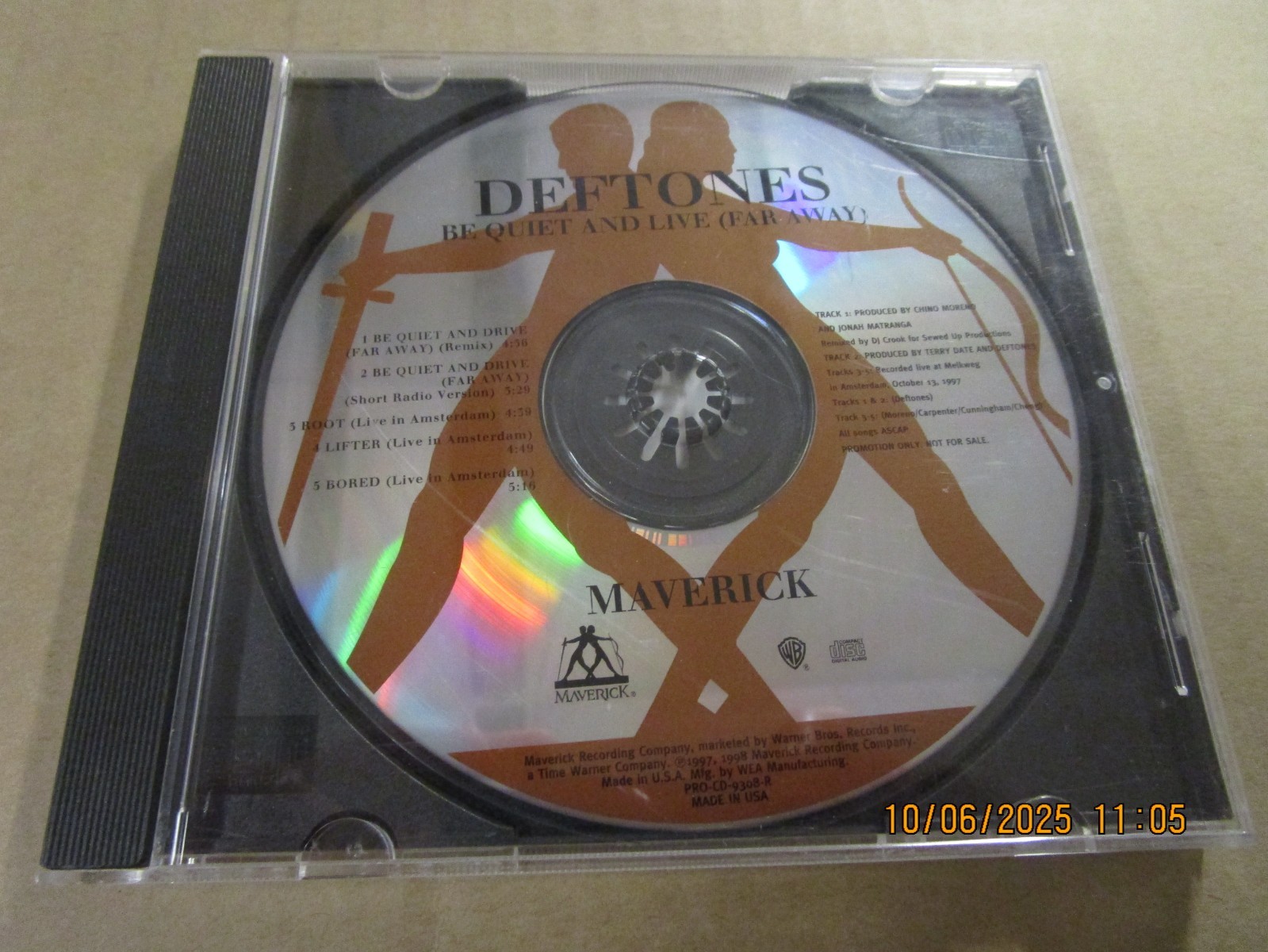 DEFTONES Be Quiet And Live (Far Away) PROMO CD Used! 1998 Maverick Records
