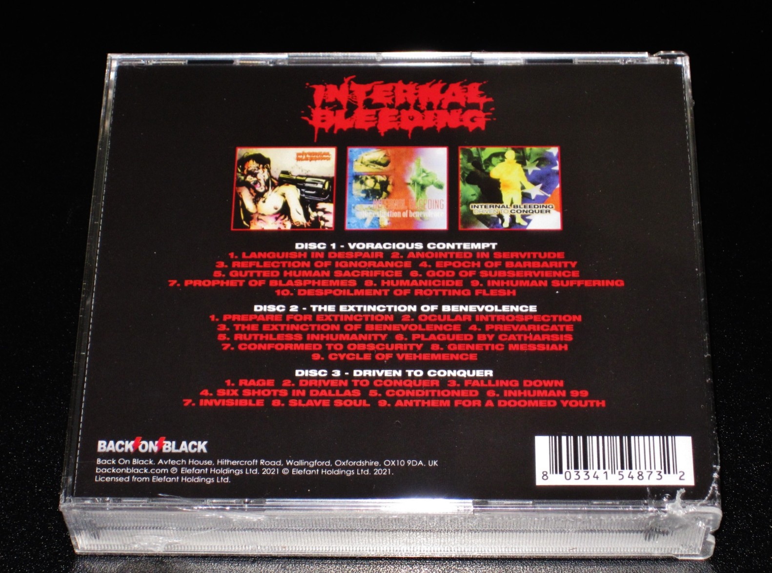 Internal Bleeding: Hemorrhage 1995-1999 Voracious, Extinction, Driven 3 CD NEW