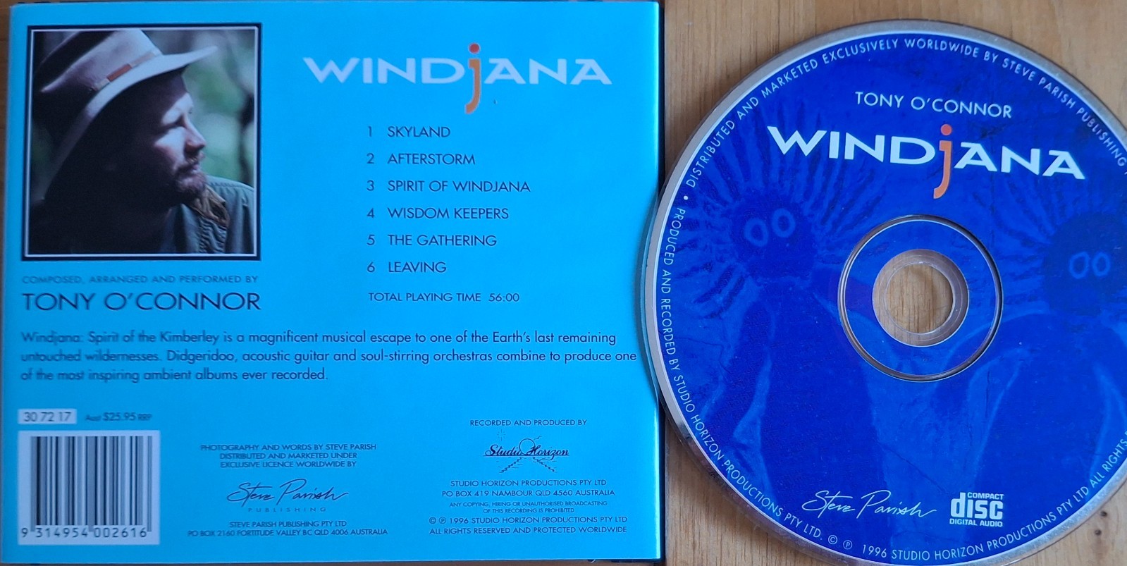 Tony O'Connor - Windjana Spirit Of The Kimberley 1996 Aust 6 Track 56 Min CD EX