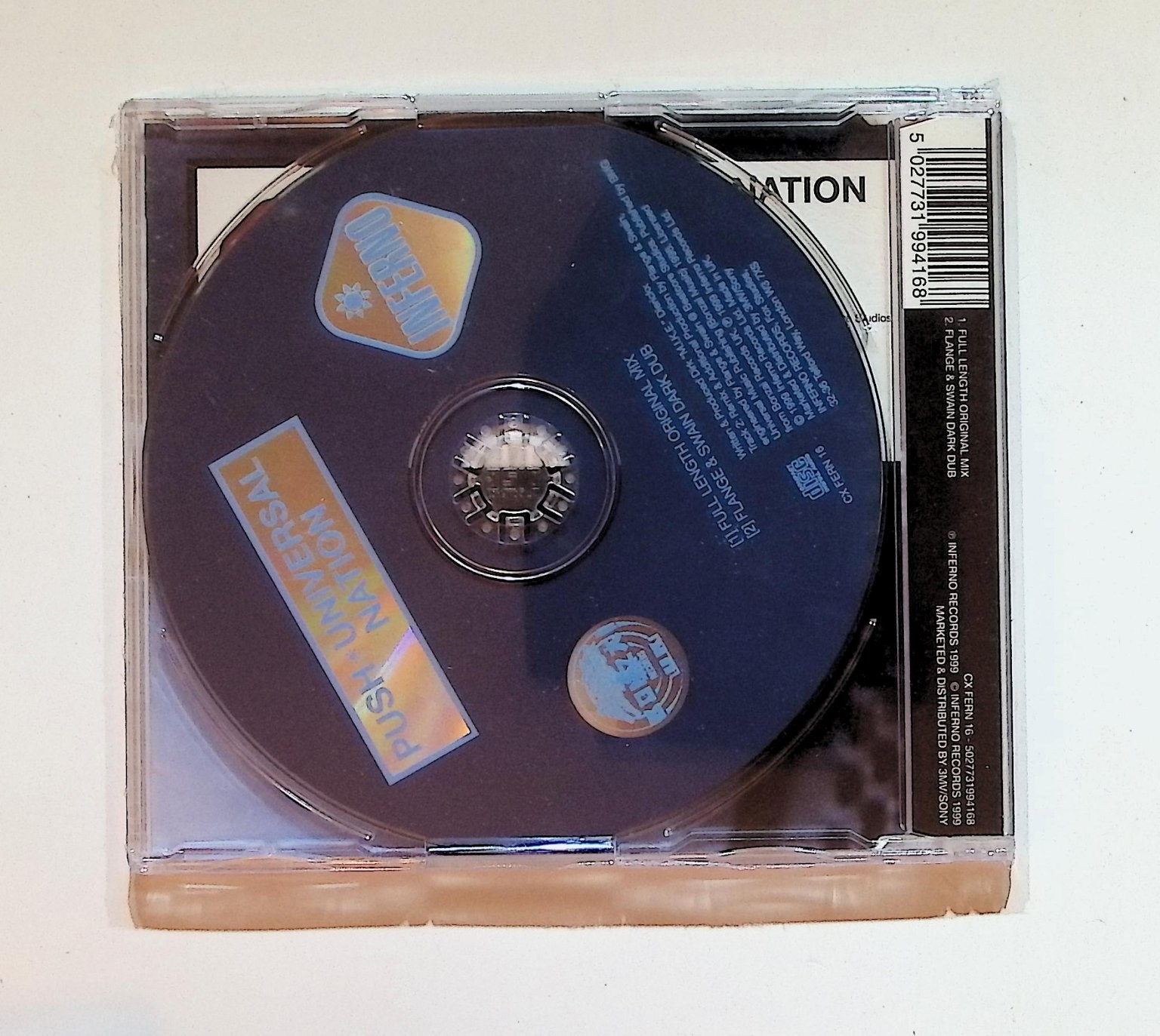 Push – Universal Nation CD 1999 Trance Electronic Inferno Records