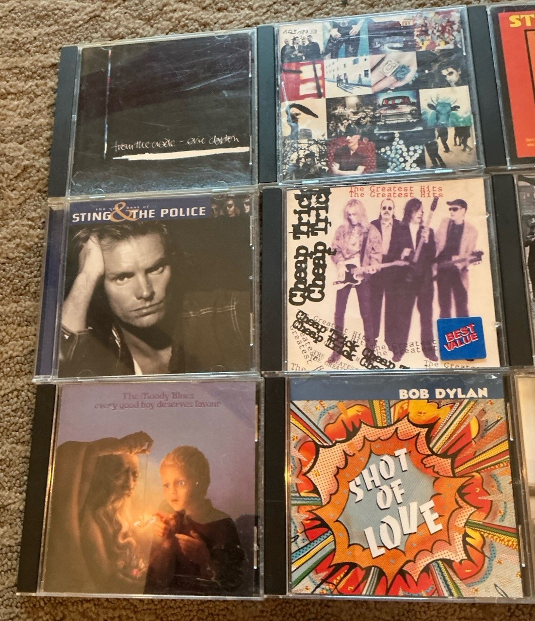 CD Lot Of 15 1960s/1970s Rock Stones Moody Blues Ozzy Clapton U2 Steppenwolf (A)