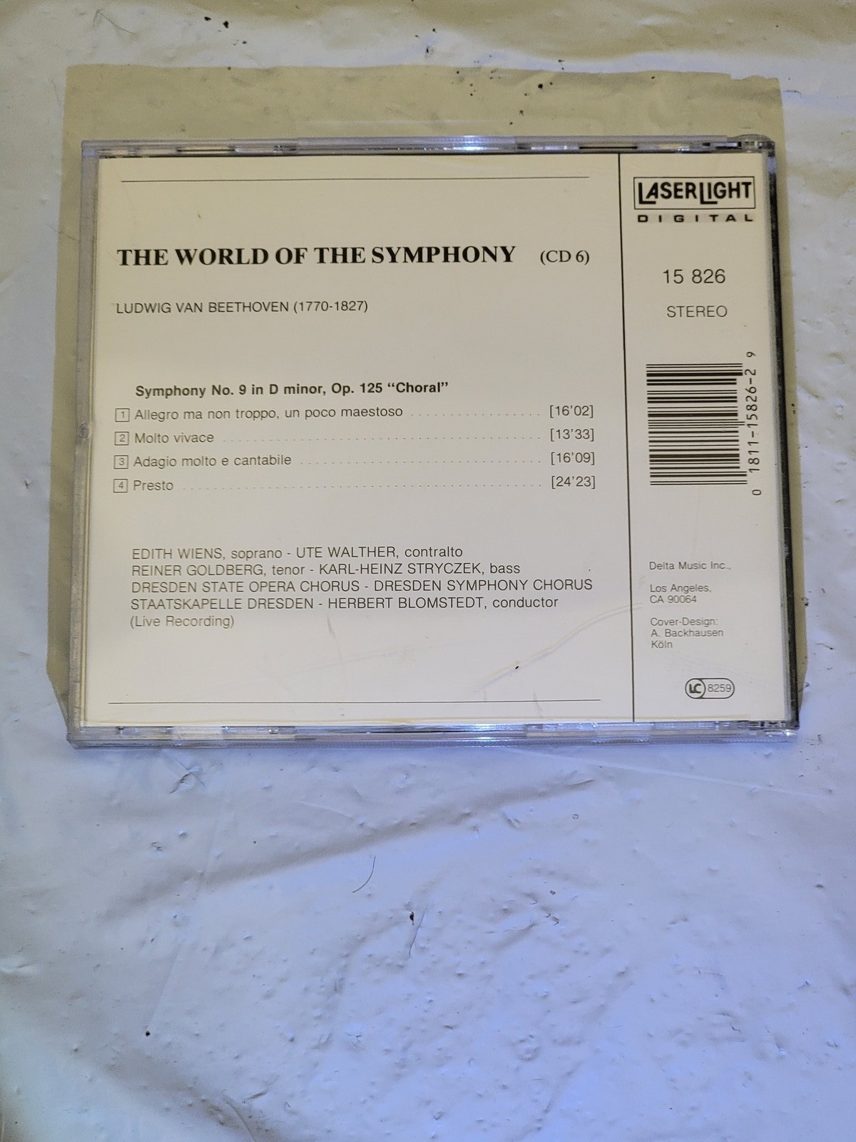 Beethoven Symphony No. 9 Choral CD LaserLight Digital Herbert Blomstedt Classica