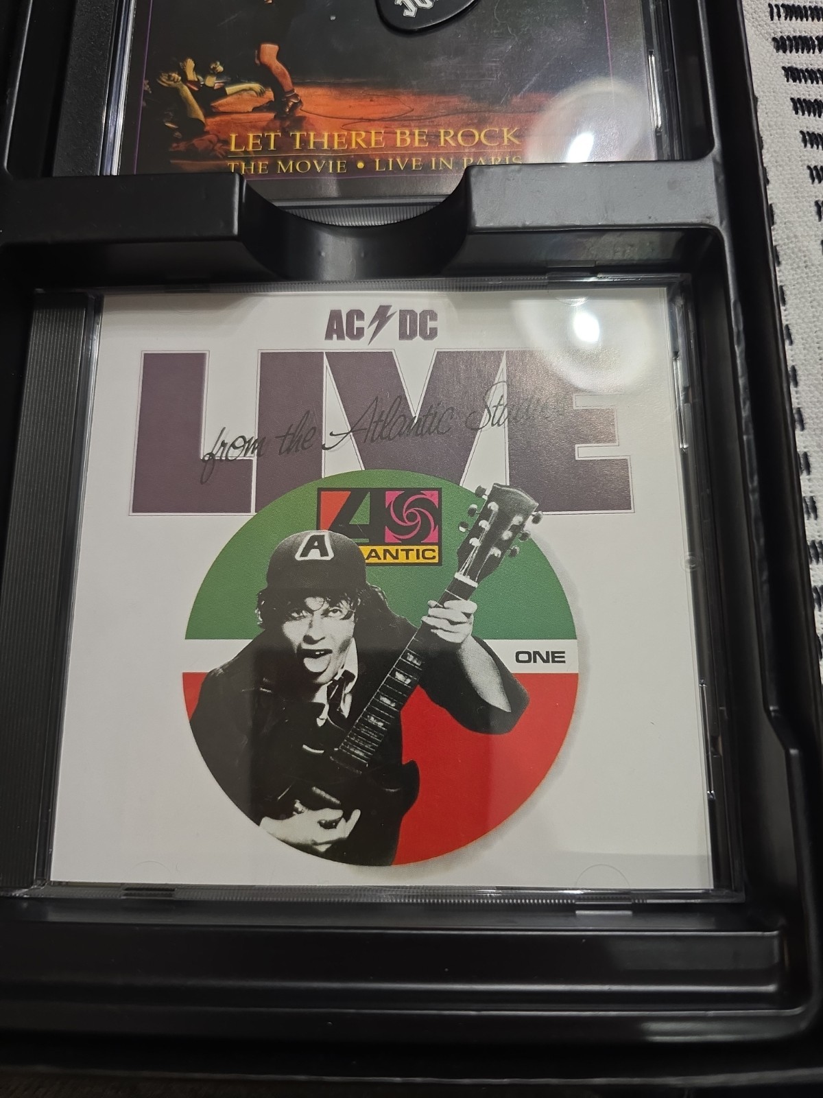 AC/DC Bonfire CD Box Set 4-Disc 1997 with Booklet, Poster, and Sticker. Black
