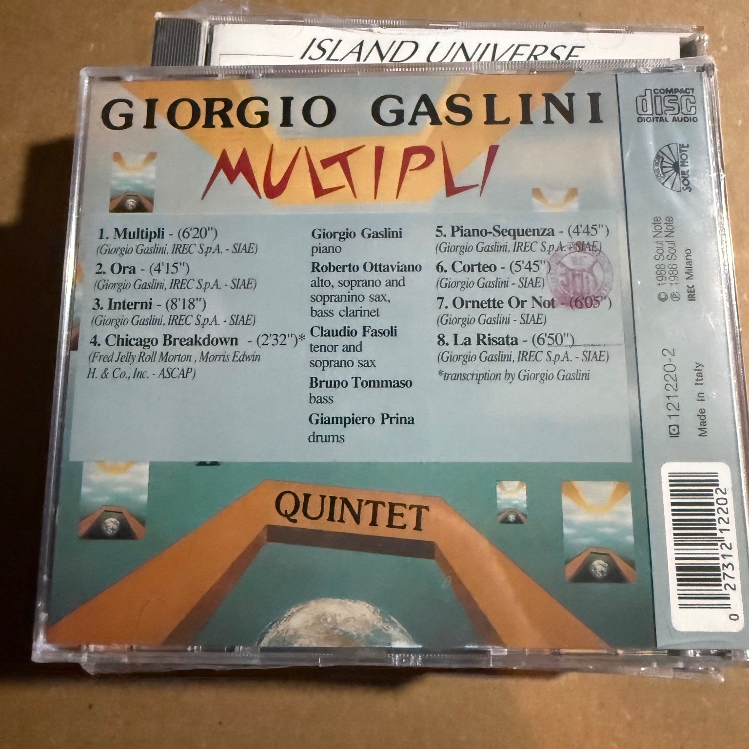 Giorgio Gaslini – Multipli CD 1988 Jazz Quintet Soul Note Italy