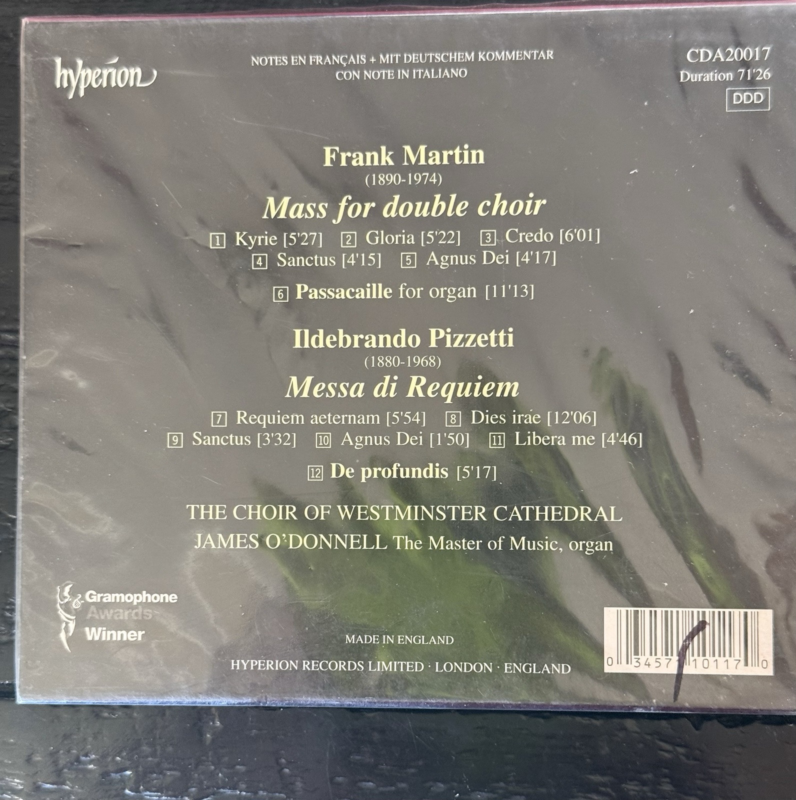 Frank Martin Mass For Double Choir Pizzetti Messa Di Requiem BRAND NEW
