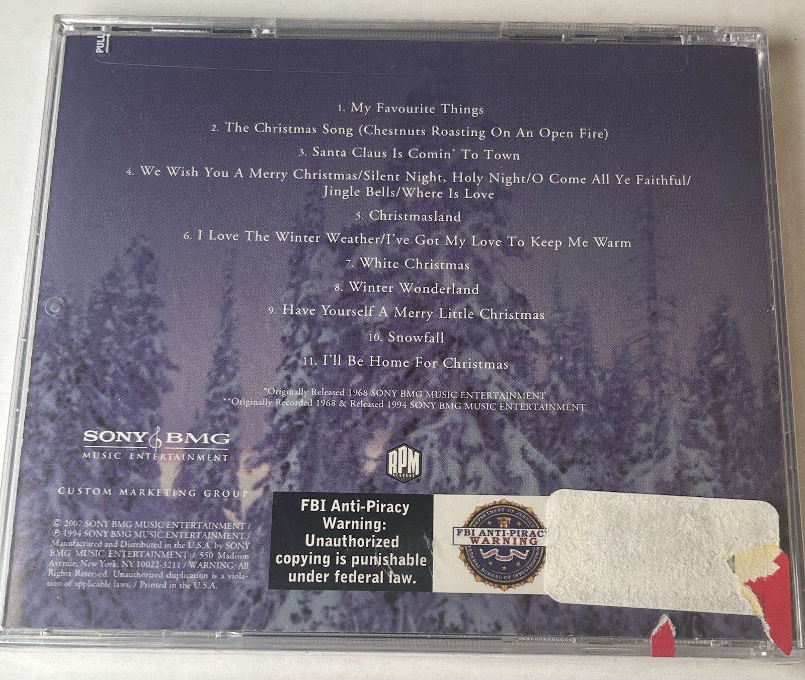 CD Tony Bennett Snowfall: The Christmas Album Sony BMG #A711103 New Sealed 2007
