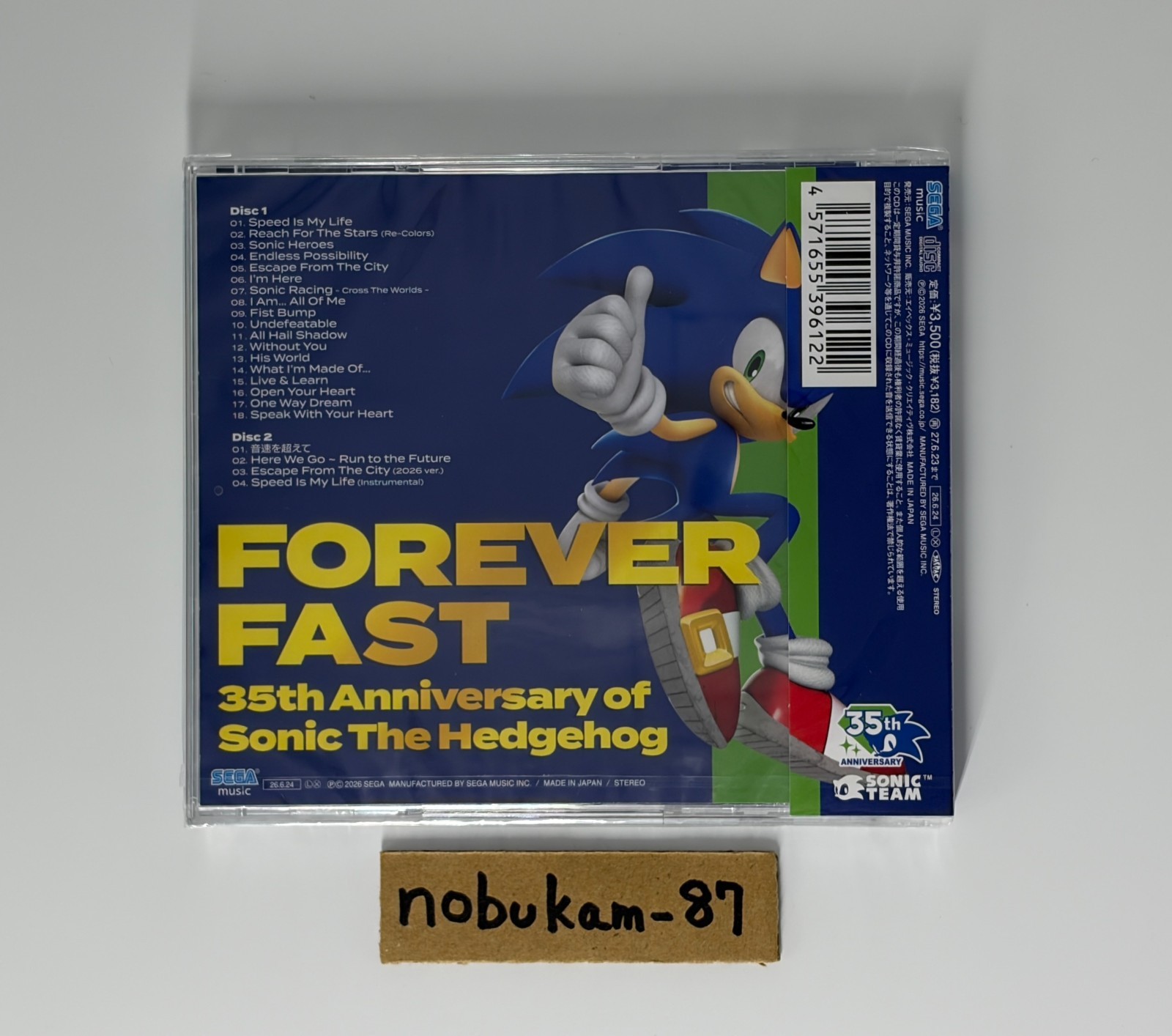 SONIC THE HEDGEHOG Forever Fast 35th Anniversary of Sonic The Hedgehog 2CD