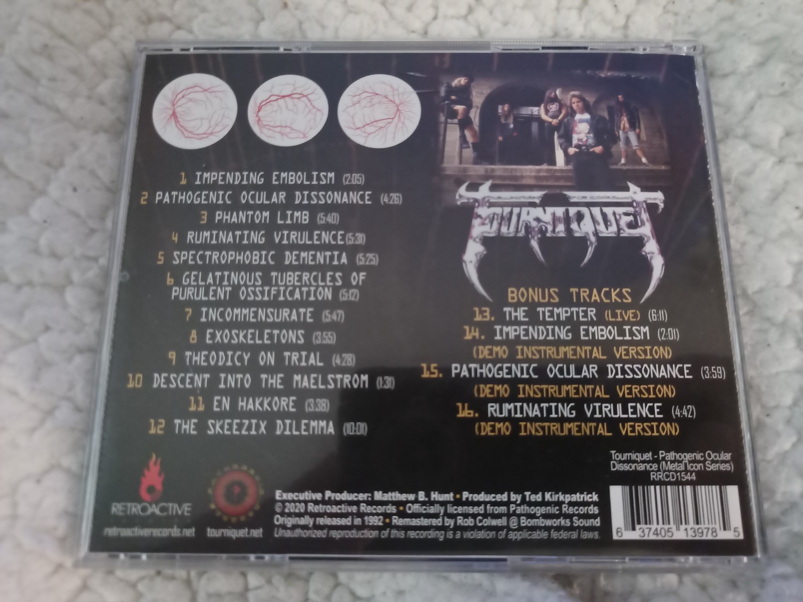 Tourniquet Pathogenic Ocular Dissonance Metal Icon Series RRCD1544 VG+