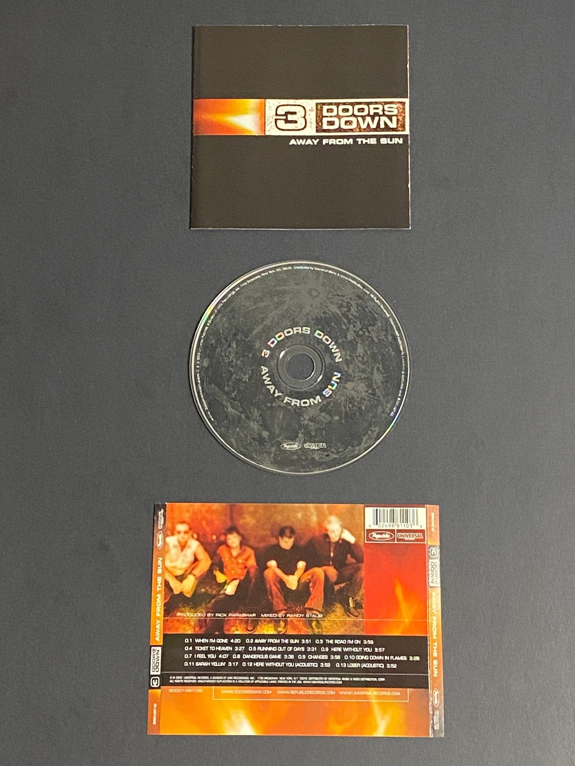 3 Doors Down Away From The Sun CD 2002 Alt Rock Post-Grunge Republic NO CASE